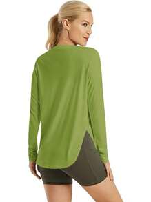 Top fitness da donna, maglia rapida asciugatura per running, palestra e allenamento, maglietta compressiva elastica come strato base
