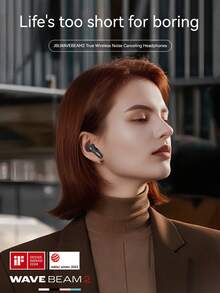 JBL Wave Beam 2 - True Wireless Active Noise Cancelling In-Ear Bluetooth Earbuds, Pure Bass Sound & Smart Ambient Technology, 4mics For Crisp, Clear Calls, Up To 40Hrs Of Playback, IP54 Dust & Water Resistant - White - View 4