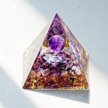 手工制作的生命之树奥根金字塔脉轮灵气人造水晶瑜伽珠宝饰品工艺品办公室装饰 - 多色 - 查看 20
