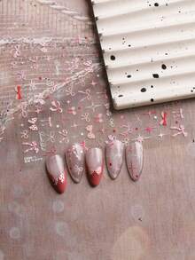 2 件夏季蝴蝶结星薄款硬质美甲贴纸 - 蝴蝶结和星空图案，女士自粘式美甲贴纸，哑光饰面，蓝色和粉色主题，易于指甲装饰，DIY，礼物，派对造型用品，多巴胺，Y2k - 彩色 - 查看 3