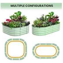6x3x2 FT Galvanized Raised Beds For Outdoor, Oval Raised Garden Bed With Open Base, Tool-Free Assembly Planter Raised Boxes For Outdoor Vegetables & Flowers