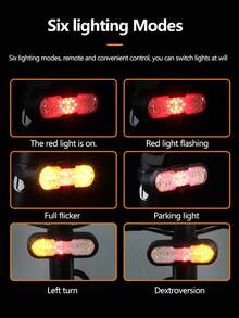 Bicycle Wireless Remote Control Taillight Turn Signal Super Bright Lights, Cycling Bike Rear Light