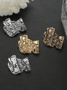 10pcs/Set Asymmetrical Textured Vintage Chic Sophisticated Metal Buttons For Sweaters, Coats, Suits, Uniforms, Cardigans, DIY Holiday Crafts, Shoes, Bags, Sewing Accessories