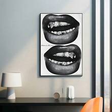 1pc Luxury Fashion Grillz Lips Wall Art Picture I Choose Me Quote Prints Canvas Paintings Cool Aesthetic Posters Hip Hop Street Style Decor For Bedroom, Living Room, Dorm Or Girly Room Decor Gift For Her Unframed Or Framed