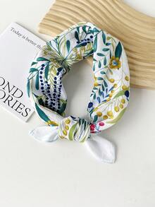 1pc Women Small Scarf/Handkerchief/Head Scarf, European & American Style Versatile Cashew Flower Print Linen Scarf/Neckerchief/Bandana, Summer Beach For Dress - Multicolor - View 34