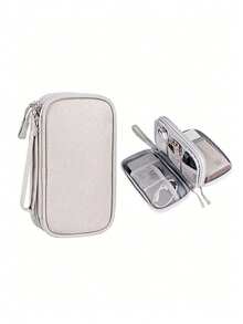 1pc Multifunctional Makeup Bag, Electronics Organizer Bag, Data Cable, Headphone, Hard Disk, Power Adapter, Digital Accessories Storage Bag, Portable Travel Electronic Product Storage Pouch, Suitable For External Hard Drive, Power Bank, Earphones, Chargers, Phone Cases, Wireless Earphones, Bluetooth Earphones, Earbuds, Applicable For Business, Travel, School, College, Office, School Supplies, School Accessories, Back To School, College Students - Multicolor - View 15