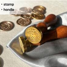 1 Stück individuelle Wachssiegel Stempel mit Griff für Hochzeitseinladungen, personalisierter Geschenk-Wachssiegel-Stempel-Set mit Initialen, individueller Logostempel, Wachssiegel-Set