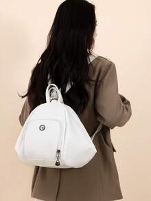 Fashion Women's Bag 2025 Spring/Summer New Style Leisure Spring Personalized Fresh And Simple Large Capacity Handheld Backpack - White - View 4