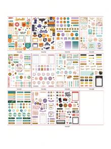 1.230 Stücke Planer Aufkleber mit Feiertagsmotiven für Tagebuch und Journal, Schulbedarf, Rückkehr zur Schule