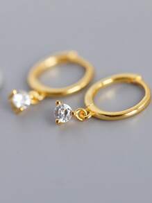 S925 Sterling Silver Cubic Zirconia Navel Nail, Navel Button, Navel Ring, Body Piercing Jewelry
