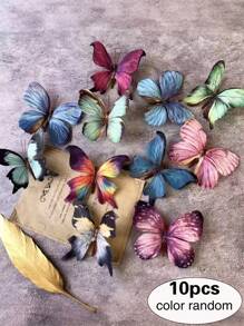 5/10 Stück neue Stoffimitationsschmetterling Haarspangen, vintage bunte lebendige Schmetterling DIY Haaraccessoires für Strand, Fotoshooting, Braut, geeignet für den täglichen Gebrauch und als Festivalgescenke, Krabbenhaarklammern, Haarspangen