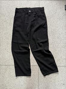 Unisex BLACK Wide Leg Jeans - Blanco y Negro - Ver 3