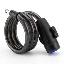 1 件装自行车链条锁钢丝锁单车防盗锁山地车锁电动自行车锁通用自行车安全锁 - 黑色 - 查看 7