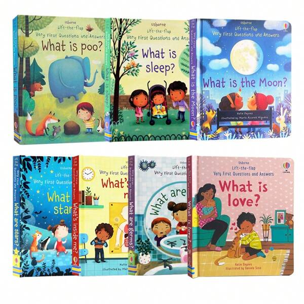 Lachilly Libro ilustrado de preguntas y respuestas para levantar la solapa, libro de aprendizaje de inglés para niños, libro de lectura antes de dormir para niños, recursos educativos para el aula y juguetes educativos, suministros de educación en inglés para el hogar y la escuela