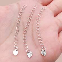 5/10/15件延长链 18K镀金 5厘米延长链 末端链条 尾链 带心形吊坠 适用于手链项链延长 DIY 珠宝制作 - 彩色 - 查看 18