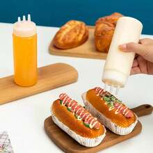 3Pcs 3 Hole Squeeze Condiment Bottles 10oz/300ml Plastic Squeeze Bottles Salad Dressing Container Sauces Squeeze Bottles For Sauce Oil Vinegar Ketchup Mustard Salad Dressing Accessories - White - View 2