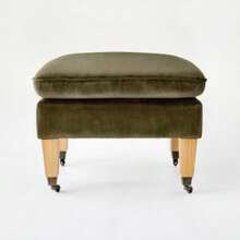 Talbert Ottoman Olive Velvet - Threshold™ Designed With Studio McGee: Plywood Frame, No Assembly, Spot Clean - Default - View 4