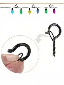 10pcs Heavy Duty Ceiling Cup Hooks For Indoor & Outdoor Use - Hanging Plant Hooks, Screw, LED Party Lights, Garage Wind Chimes Home Bathroom Decor