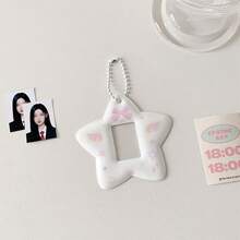 天使之翼星卡夹，卡夹（3英寸）身份证夹粉丝卡夹，可爱蝴蝶结KPOP照片卡夹，韩流照片卡夹身份证徽章身份证夹带钥匙扣韩国照片卡夹Y2K，背包单肩包装饰返校季礼物 - 彩色 - 查看 7