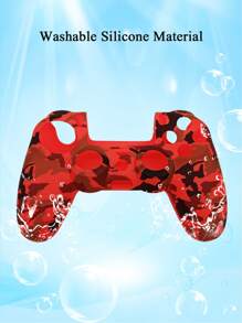 1pc PlayStation4 Controller Silicon Protective Case, Water Transfer Printing Crafted, Anti-Drop, Anti-Slip, Anti-Scratch, Anti-Sweat, Enhance Gameplay Feel