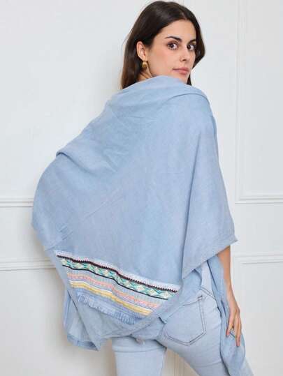 140x140cm Striped Polyester Square Scarf