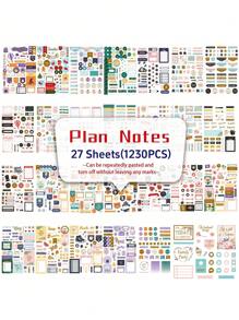 1.230 Stücke Planer Aufkleber mit Feiertagsmotiven für Tagebuch und Journal, Schulbedarf, Rückkehr zur Schule