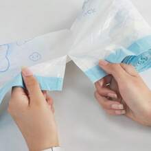 50/100Pcs Cute Cartoon Blue Heart Rabbit Print Drawstring Garbage Bags, Thickened Reusable Kitchen Trash Bags