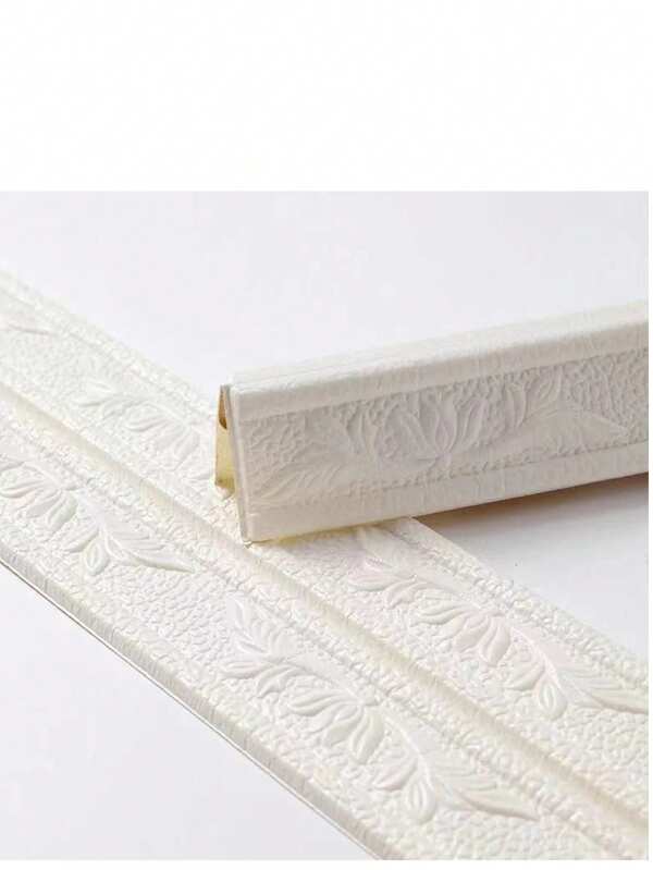 1pc 3D Pattern Foam Sticker Self Adhesive Wall Trim Line Skirting Border Baseboard Decor Waterproof Removable Embossed Waistline Wallpaper