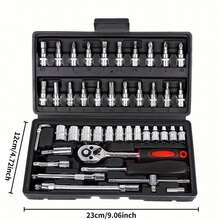 46-In-1 Ultimate Mechanic Repair Tool Kit - Advanced Ratchet Torque Wrench & Screwdriver Set - Super Compact, All-In-One Solution For Car, Bike And Motorcycle Maintenance - Color and Style Are Random - View 8
