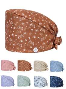 1 pieza Gorra de trabajo con bordado de mariposa de poliéster para mujeres, adecuada para médicos, enfermeras, amas de casa, antibacteriana y antipolvo, aplicable para primavera, verano, otoño e invierno