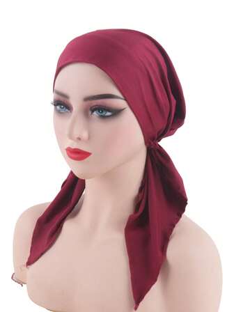 1 pieza Turbante de unicolor casual y largo, adecuado para uso diario