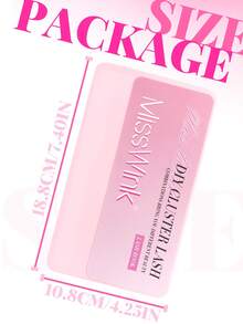 Miss Wink 608 Cluster Super Dense 3D Lashes 50D+100D Effect Extension Mixed Set, 32 Rows 10-16mm Mixed Length 0.07mm D Curl, Thick & Curly Two Types Of Lashes For DIY Lash Extension, Suitable For Daily Makeup Or Outings, Cartoon Lashes - 黑色 - 查看 7