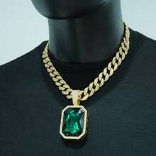 1 Set Ruby Alloy Pendant, Ruby Bracelet, Red Watch, Men's Personalized Necklace Set, Elegant Gift Set For Men - Gemstone Pendant Necklace Set - View 46