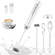 3 In 1 Portable Rechargeable Electric Milk Frother Foam Maker Handheld Foamer High Speeds Drink Mixer Coffee Frothing Wand Stonego Kitchen Tools,2 In 1 Electric Household Handheld Egg Beater New Arrivals For Christmas Season