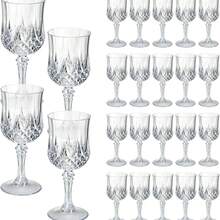 10 件可重复使用的酒杯，包括高脚杯、香槟杯和复古粉红葡萄酒杯，适用于派对、婚宴和其他庆祝活动 - 彩色 - 查看 6