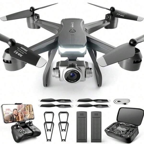 4DRC RC Drone With Camera For Adults FPV Quadcopter For Beginners, Helicopter, Altitude Hold, Gravity Sensor, 3D Flips, Gesture Control, Voice Control, Christmas/New Year Gift