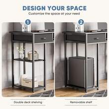 48 Inch Desk With 2 Drawers Home Office Computer PC Table, Black A - màu đen - Xem 6