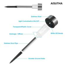 AISUTHA 10 Pcs Outdoor Solar Lights, Made Of Durable And Rust Proof Stainless Steel Material, Easy To Install Without Wiring, Suitable For Lighting Decoration In Terraces, Lawns, Paths, And Gardens