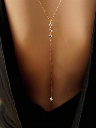 1pc EU/US Style Simple Waterdrop Pendant Necklace, Accessory Gift For Women Party/Beach/Travel