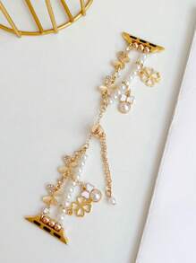 1 pièce Sangle de montre compatible pour 38mm 40mm 41mm 42mm 44mm 45mm 49mm (S10 42)mm (S10 46)mm, avec papillon en strass, perle et métal pour dames. Bande de montre en alliage de zinc avec décoration pendante de nœud papillon et perle pour Watch Series Ultra 2 S10 SE 9 8 7 SE 6 5 4 3 2 1. Accessoire de mode, cadeau pour la Saint-Valentin/Fête des Mères/quotidien/fêtes