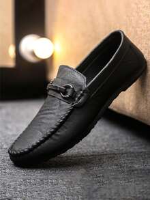 2025 Spring New Men's Loafers Classic Fashion Moccasins, Comfortable Formal Slip-On Driving Shoes, Versatile Soft Sole (Shoes Run Small, Please Order One Size Up) - Black - View 4