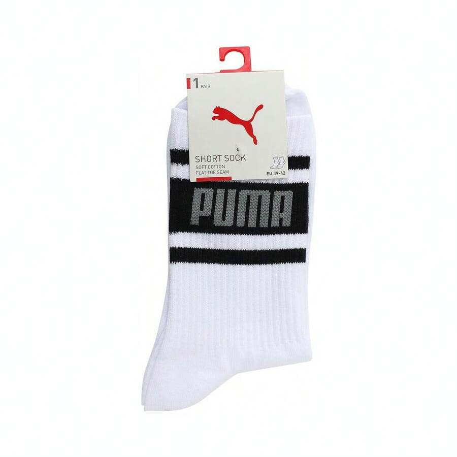 Puma 男女款休闲中筒袜，款式 93540502 - 白色 - 查看 1