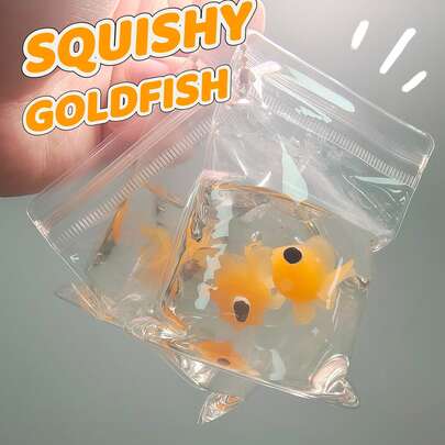 1Pack- Transparent Goldfish Bag, Pinch And Squeeze, Stress Relieving Toys, Slow Rebound, Wet And Fidget Toys, Funny Prank Gift For Friends, Halloween Gifts, Christmas Gifts