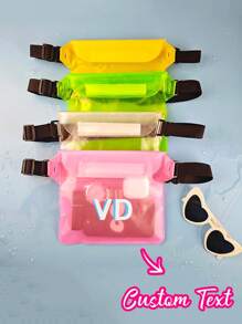 定制防水手机袋，带腰带，沙滩配件，适用于划船、游泳、浮潜、皮划艇、海滩、泳池、水上乐园、旅行收纳袋、小型行李配件、邮轮必备旅行包、迷你便携旅行整理包、便携式度假收纳袋 - 彩色 - 查看 4