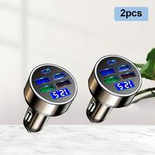 Quick Charge Car Charger - USB Lighter Adapter, Fast Charging For All Smartphones & Tablets, Compact Vehicle Charger With Overload Protection Car Accessories - Black - View 2