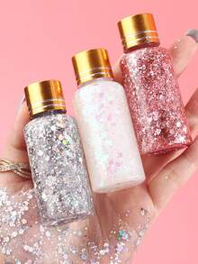 大号闪光身体贴纸、液体眼影、超级闪亮、额外闪光、无胶闪光凝胶。