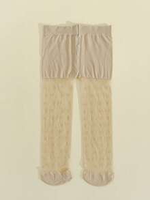 2 件女童婴幼儿心形印花紧身裤，柔软网眼连裤袜，纯色紧身裤，适合日常生活、舞蹈练习、裙子搭配，春夏 - 彩色 - 查看 8