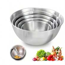 1pc Stainless Steel Thicker Multi-Function Large Basin Set, Includes Rinse Vegetables Basin, Measuring Scales, Condiment Pot, Soup Bowl