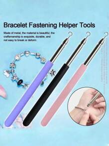 1pc Stainless Steel Bracelet Fastener Assistant, Jewelry Assistant Bracelet Clasp Assistant, Bracelet And Necklace Aid Tool For Jewelry Making - Easy To Put On Bracelet Portable Bracelet Tool Jewelry And Hook Equipment Bracelet Attachment Tool, Adjustable Bracelet Fastener - Easy To Use Female Jewelry Assistant
