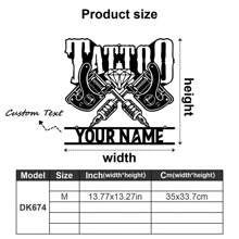 1 pezzo di Decorazione da parete in metallo personalizzata - Targa personalizzata con nome dello studio per la casa, per la decorazione della stanza degli uomini e dell'officina - Design versatile per appendere - Regalo perfetto per gli amanti dei tatuaggi, decorazione di San Valentino, decorazione di San Valentino